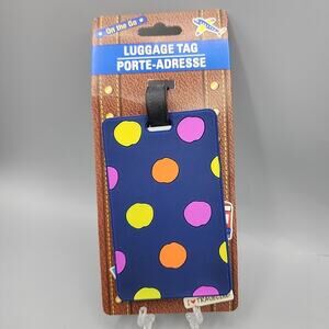 Luggage Tag Vinyl On the Go Blue Orange Purple Yellow Brand New